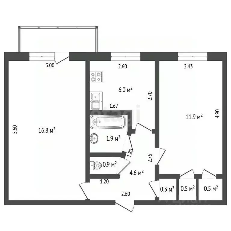 2-к кв. Архангельская область, Котлас ул. Кузнецова, 5 (44.4 м) - Фото 1