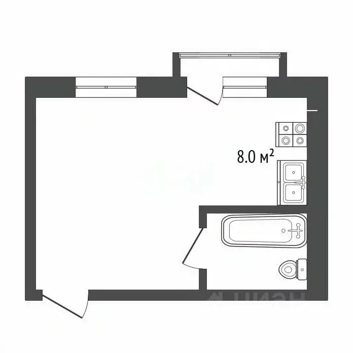1-к кв. Вологодская область, Шексна рп, Шексна Северная мкр ул. ... - Фото 2