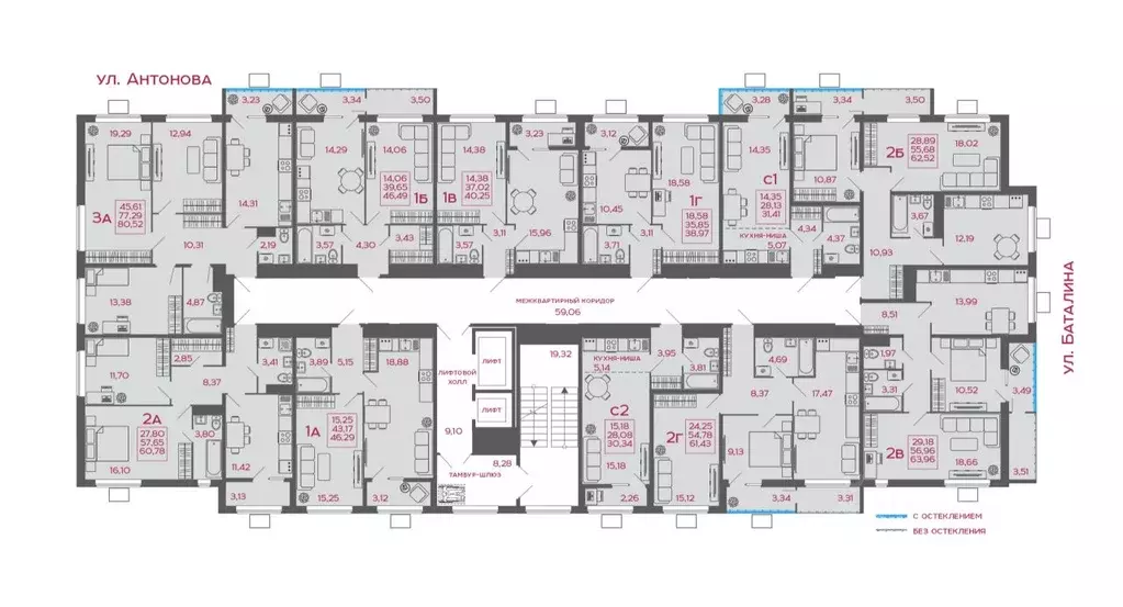 1-к кв. Пензенская область, Пенза ул. Баталина, 31 (46.49 м) - Фото 2