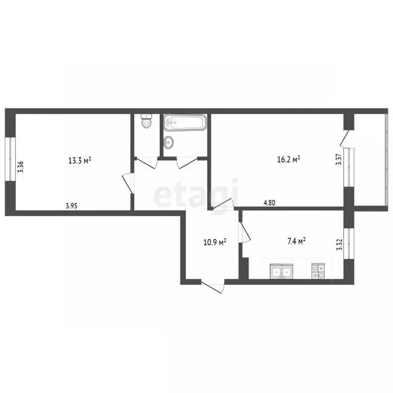 2-к кв. Крым, Щелкино Ленинский район, 88 (51.7 м) - Фото 2