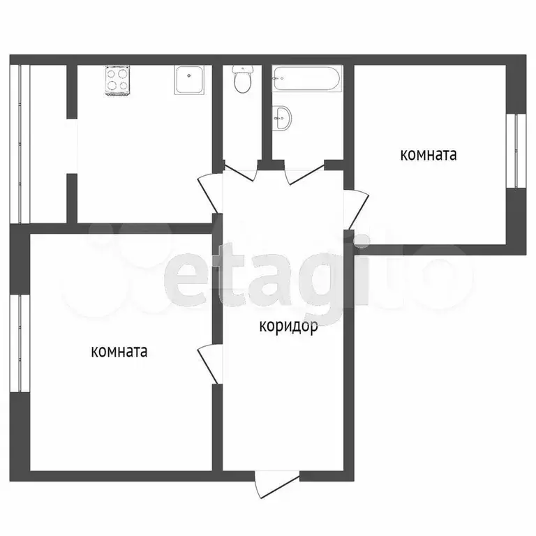 2-к. квартира, 49 м, 5/5 эт. - Фото 0