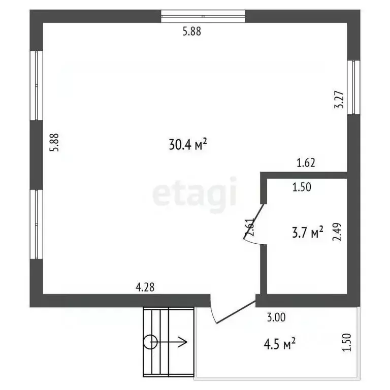 Дом в Саха (Якутия), Якутск Марха мкр, Жатайская ул., 18А (34 м) - Фото 2