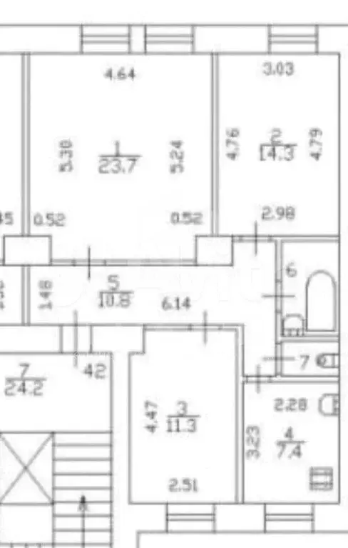 3-к. квартира, 75 м, 6/6 эт. - Фото 0