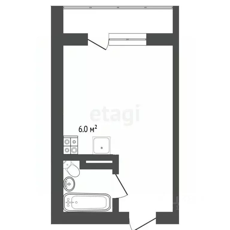 Студия Тюменская область, Тюмень ул. Новоселов, 113 (18.5 м) - Фото 2