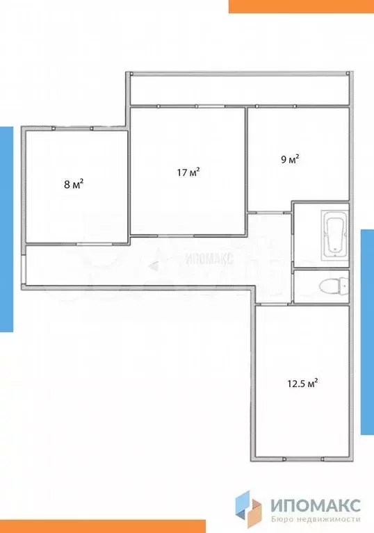 3-к. квартира, 60,6 м, 7/9 эт. - Фото 0