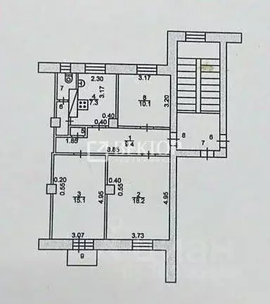 3-к кв. Костромская область, Кострома ул. Крупской, 38 (65.0 м) - Фото 1
