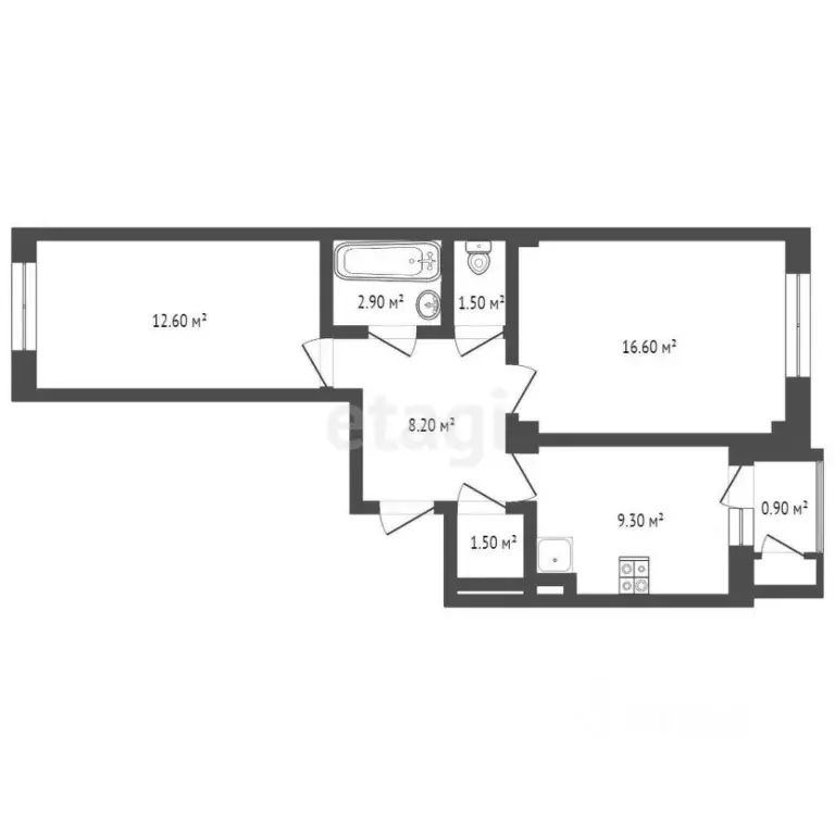 2-к кв. Ростовская область, Батайск ул. Ушинского, 43 (55.0 м) - Фото 1