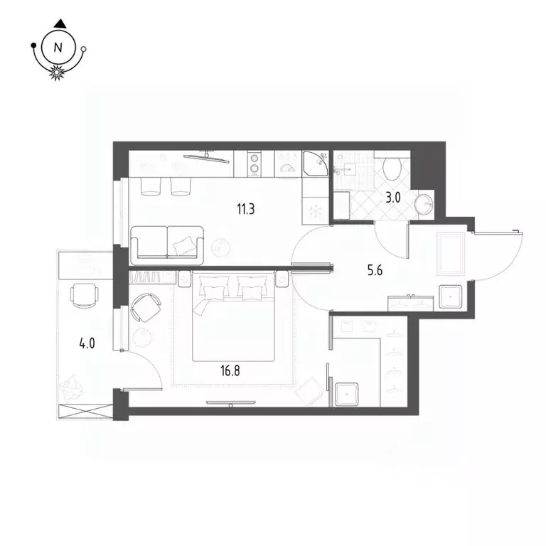 1-к кв. Санкт-Петербург ш. Суздальское, 22к3 (37.9 м) - Фото 0