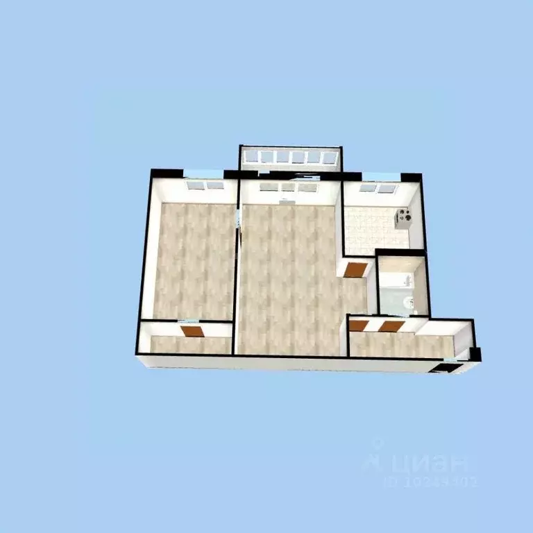 2-к кв. Башкортостан, Уфа ул. Степана Халтурина, 41/1 (42.7 м) - Фото 2