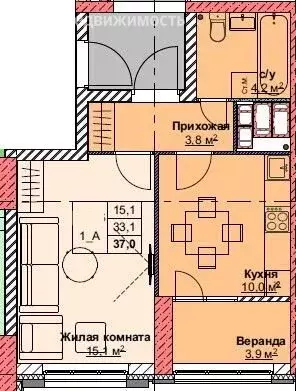 1-комнатная квартира: Владивосток, жилой комплекс Каштановый двор (37 ... - Фото 1