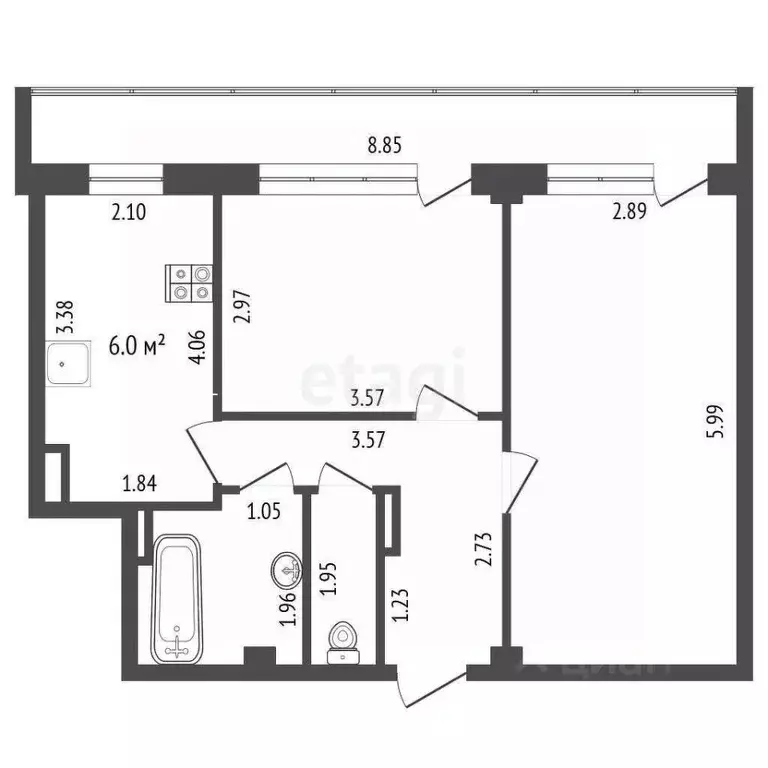 2-к кв. Севастополь ул. Богданова, 33 (47.0 м) - Фото 2