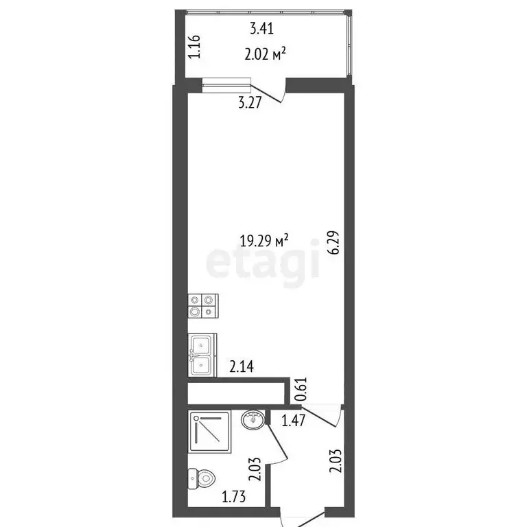 Квартира-студия: Мурино, улица Шувалова, 30 (25.9 м) - Фото 1