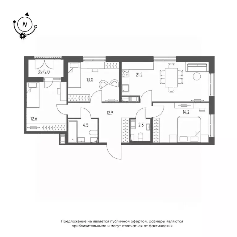 3-к кв. Омская область, Омск Зеленая река мкр, 13 (82.9 м) - Фото 0