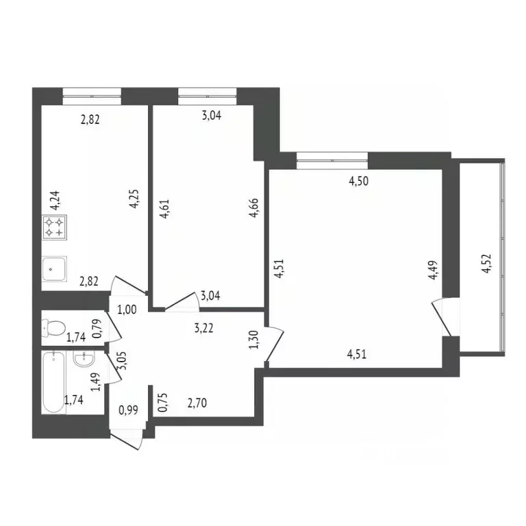 2-к кв. Красноярский край, Красноярск ул. Академика Вавилова, 37Г ... - Фото 1
