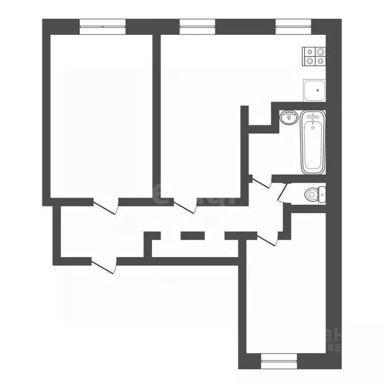 3-к кв. Тульская область, Щекино ул. Ленина, 5 (70.8 м) - Фото 0