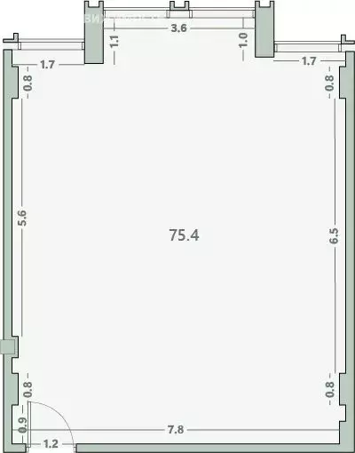 Офис (75.4 м) - Фото 1