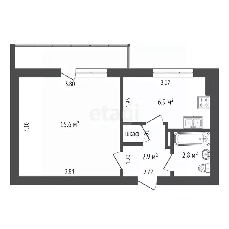 1-к кв. Крым, Красноперекопск 10-й мкр, 19 (28.7 м) - Фото 2