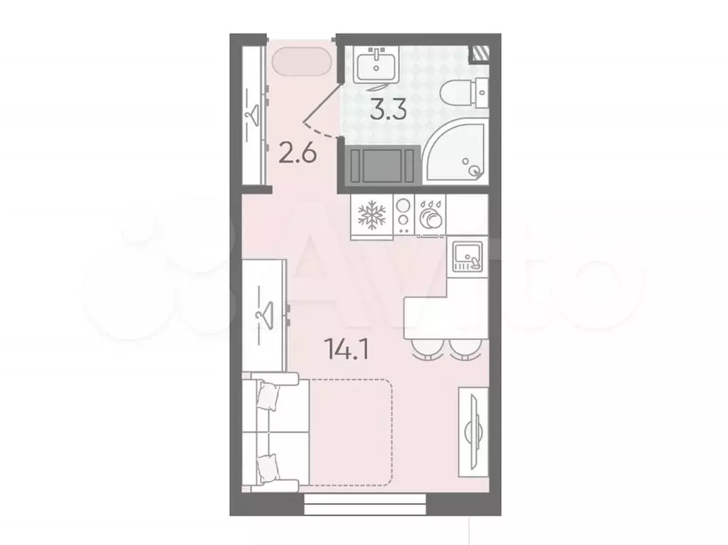 Квартира-студия, 20 м, 3/19 эт. - Фото 0