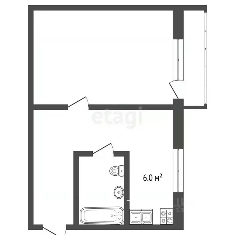 1-к кв. Челябинская область, Кыштым ул. Интернационала, 97 (29.6 м) - Фото 1