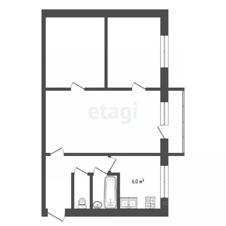 3-к кв. Кемеровская область, Кемерово Советская ул., 4 (48.0 м) - Фото 1
