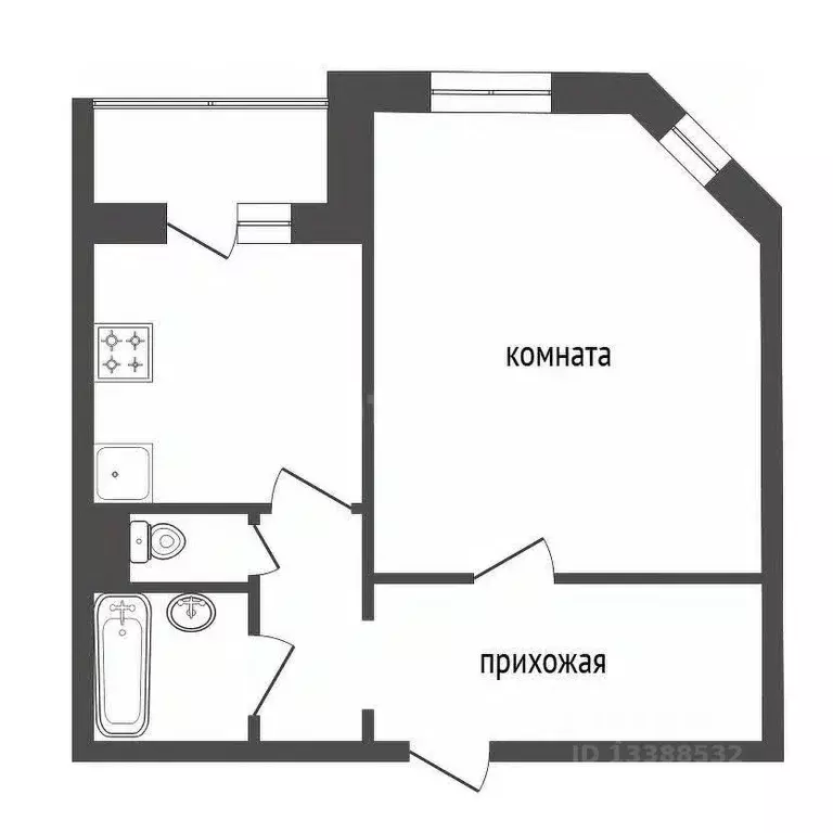 1-к кв. Красноярский край, Красноярск Ястынская ул., 13 (47.0 м) - Фото 2