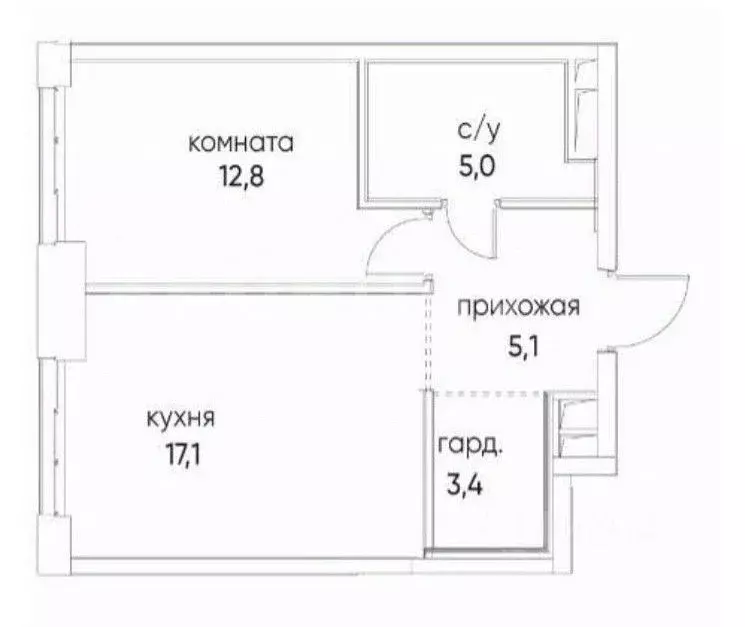 1-к кв. Москва ул. Нижние Мневники, 16к5 (43.4 м) - Фото 2