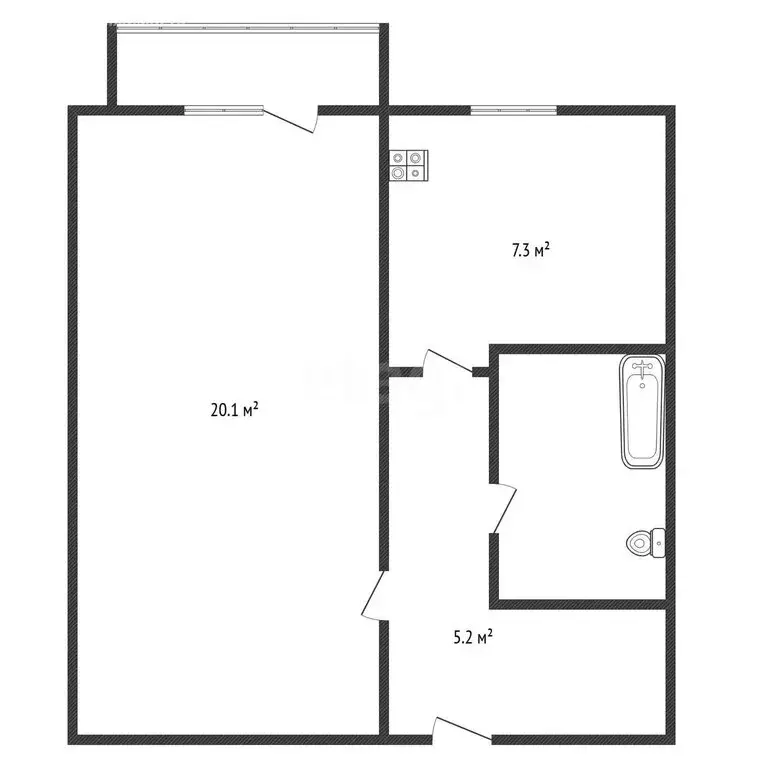 1-комнатная квартира: Черкесск, улица Космонавтов, 52 (36.3 м) - Фото 2