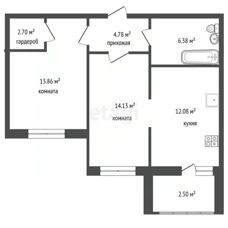 2-к кв. Владимирская область, Ковров ул. Туманова, 33 (55.1 м) - Фото 1