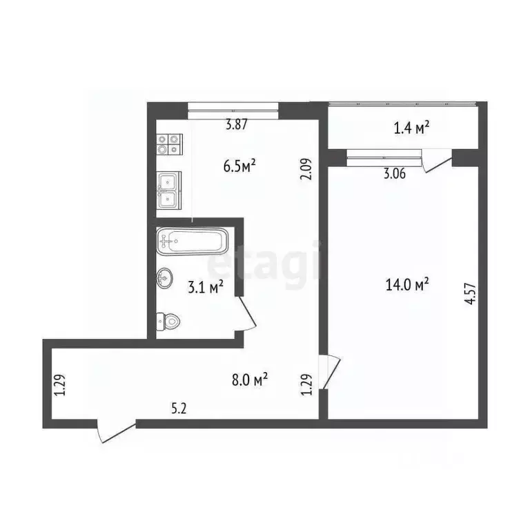 1-к кв. Мордовия, Саранск ул. Воинова, 10 (32.7 м) - Фото 1