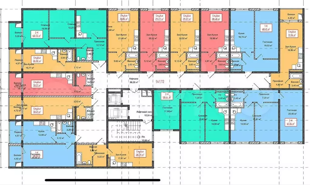 Квартира-студия, 31 м, 3/13 эт. - Фото 0