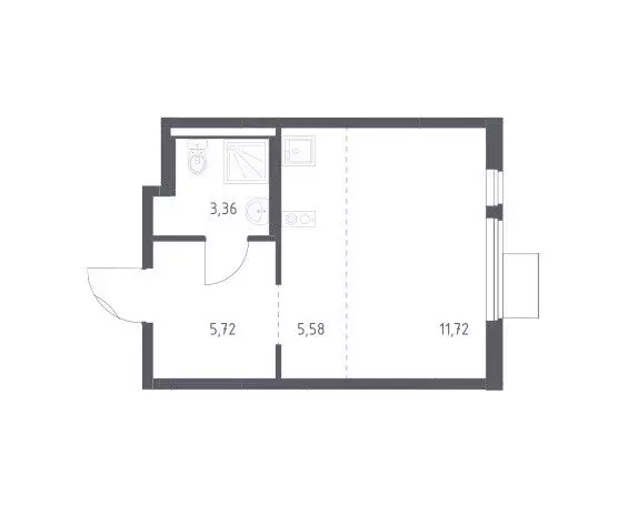 Квартира-студия: Коробово, улица Авиаторов, 7 (26.4 м) - Фото 1