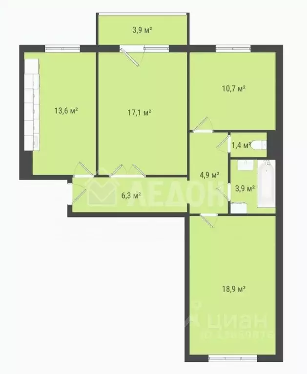 3-к кв. Омская область, Омск проезд 6-й Амурский, 16 (76.6 м) - Фото 2