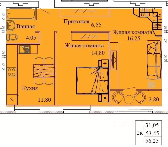 2-к кв. Ивановская область, Кохма Просторный мкр,  (56.25 м) - Фото 0