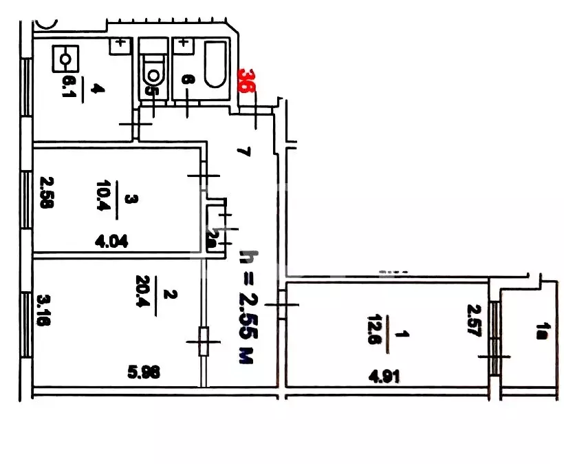 3-комнатная квартира: Москва, Бакинская улица, 29 (61 м) - Фото 2
