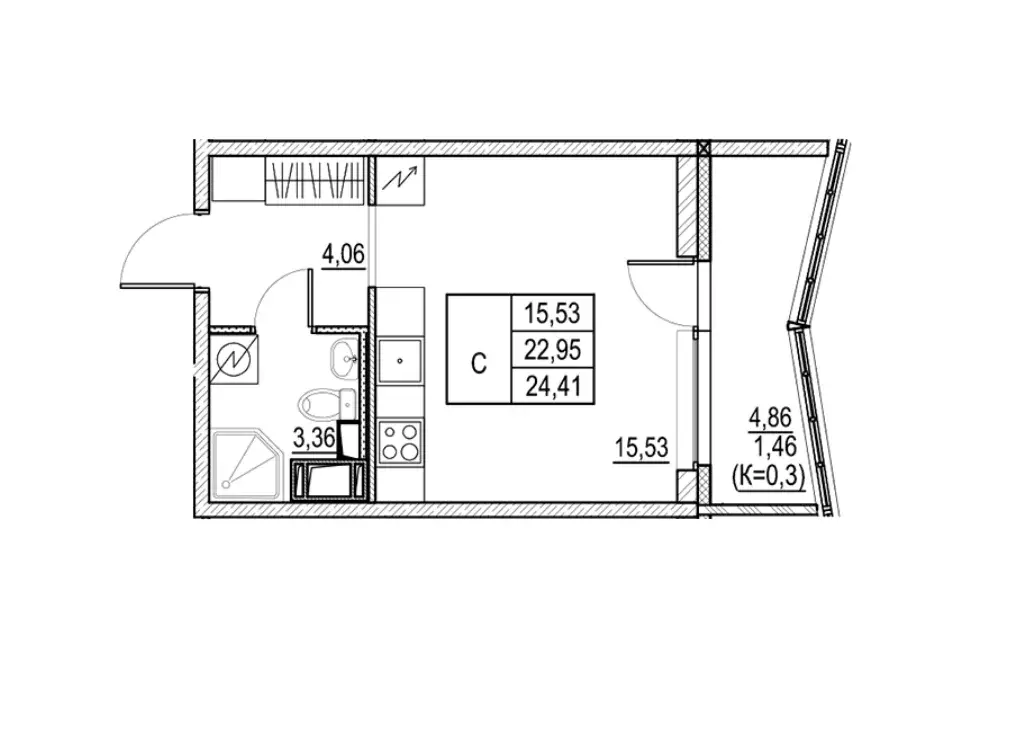 Продаётся квартира-студия, 24.41 м - Фото 0