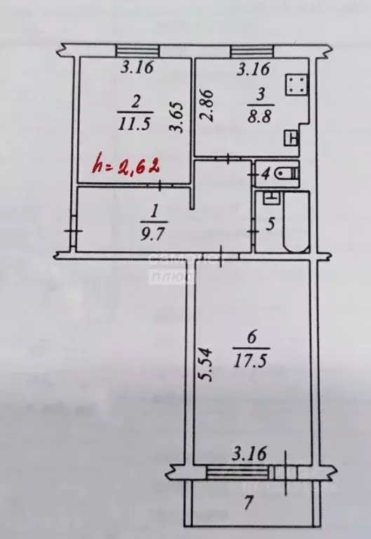 2-к кв. Ямало-Ненецкий АО, Ноябрьск ул. Ленина, 34 (51.1 м) - Фото 1