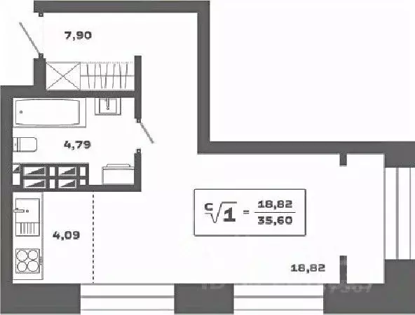 Студия Новосибирская область, Новосибирск Аэропорт мкр,  (35.6 м) - Фото 0