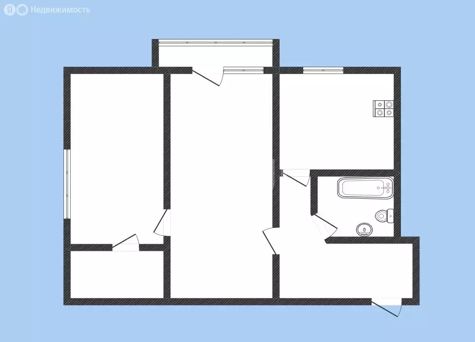 2-комнатная квартира: Черкесск, Кавказская улица, 38 (44.3 м) - Фото 1