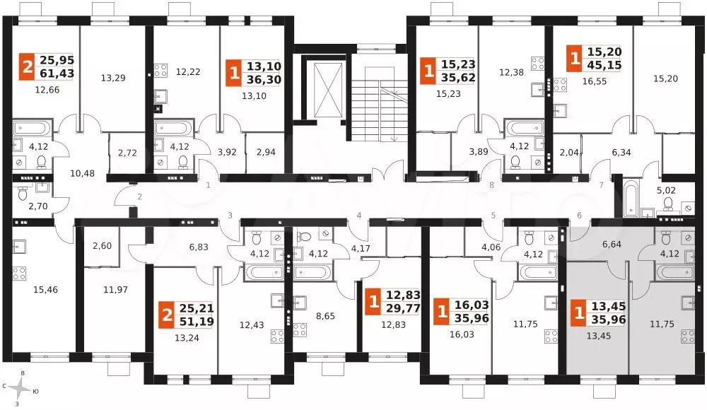 1-к. квартира, 36 м, 2/3 эт. - Фото 1