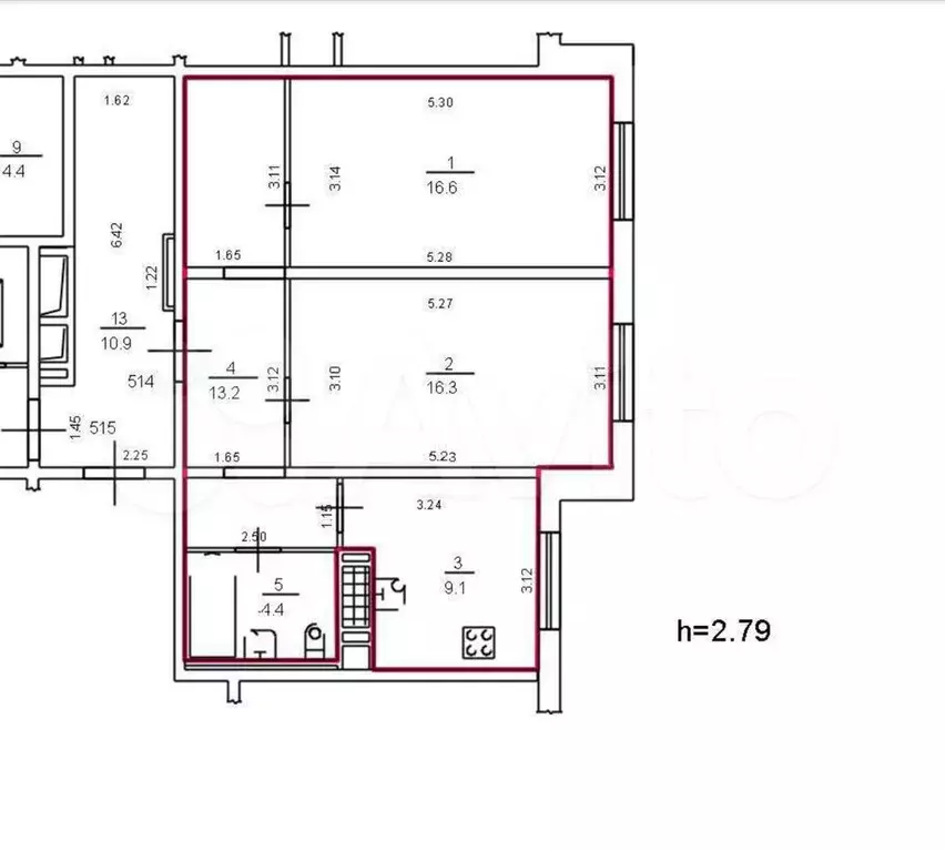 2-к. квартира, 60 м, 2/17 эт. - Фото 0