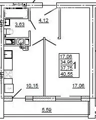 1-комнатная квартира: Смоленск, улица Крупской, 54Б (41 м) - Фото 1