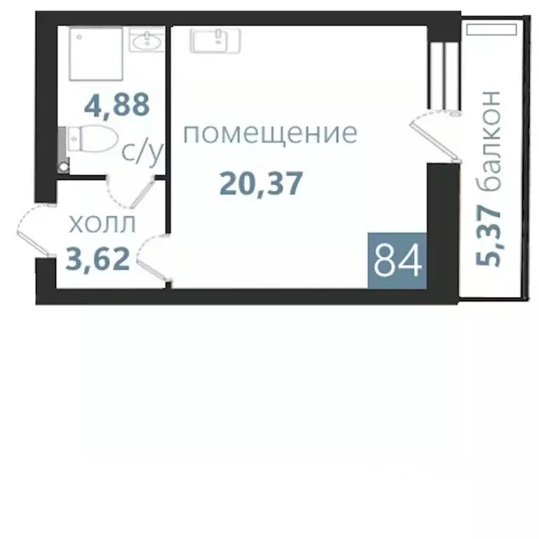 1-к кв. Калининградская область, Балтийск ул. Чехова (34.24 м) - Фото 1