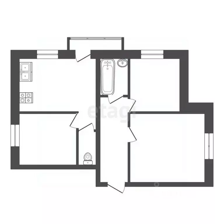3-к кв. Вологодская область, Вологда ул. Летчика Каберова, 7 (61.4 м) - Фото 1