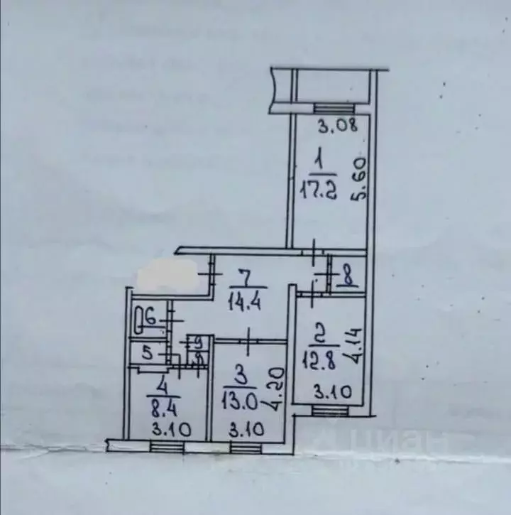 3-к кв. Ленинградская область, Сланцы ул. Ленина, 25к6 (72.3 м) - Фото 1