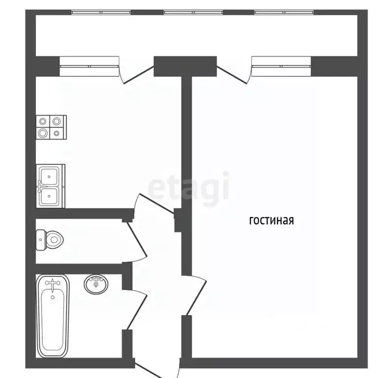 1-к кв. Московская область, Раменский муниципальный округ, пос. ... - Фото 2