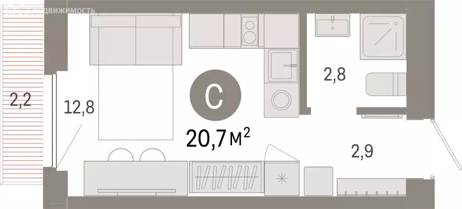Квартира-студия: Новосибирский район, рабочий посёлок Краснообск, 3-й ... - Фото 1