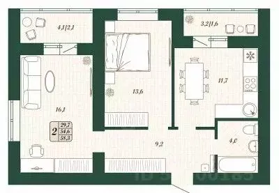 2-к кв. Самарская область, Волжский район, Смышляевка городское ... - Фото 1