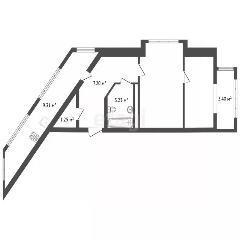 Студия Краснодарский край, Анапа ул. Ленина, 173Ак5 (42.3 м) - Фото 2