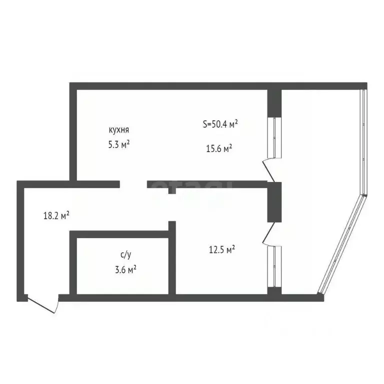 2-к кв. Алтайский край, Барнаул Интернациональная ул., 101 (50.2 м) - Фото 2