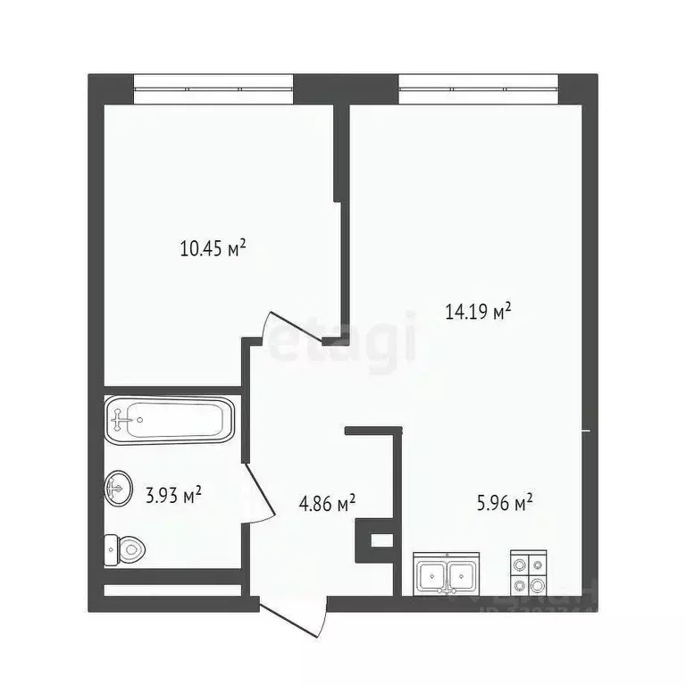 1-к кв. Тюменская область, Тюмень ул. Первооткрывателей, 8 (37.4 м) - Фото 1